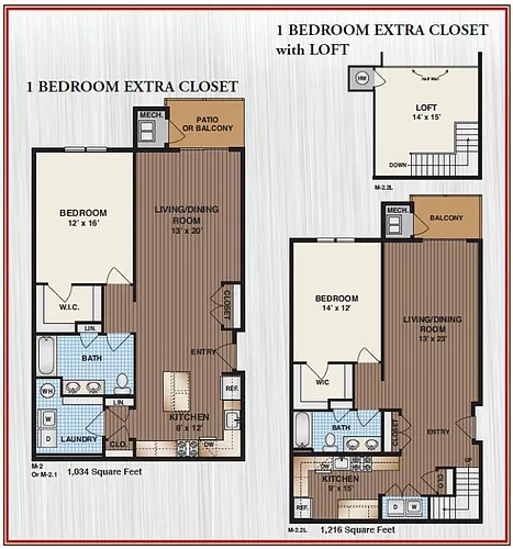 Floor plan 1 Bedroom With Extra Closet