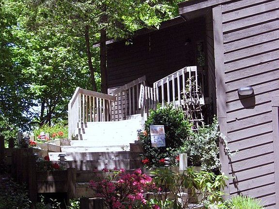In a private setting with a maintenance-free yard