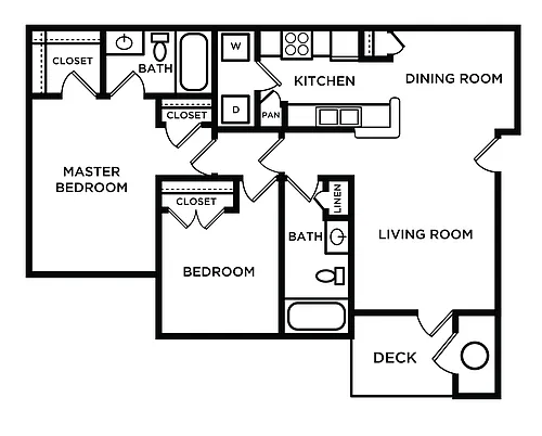 Floor plan 2 Bedroom 2 Bathroom - Premium
