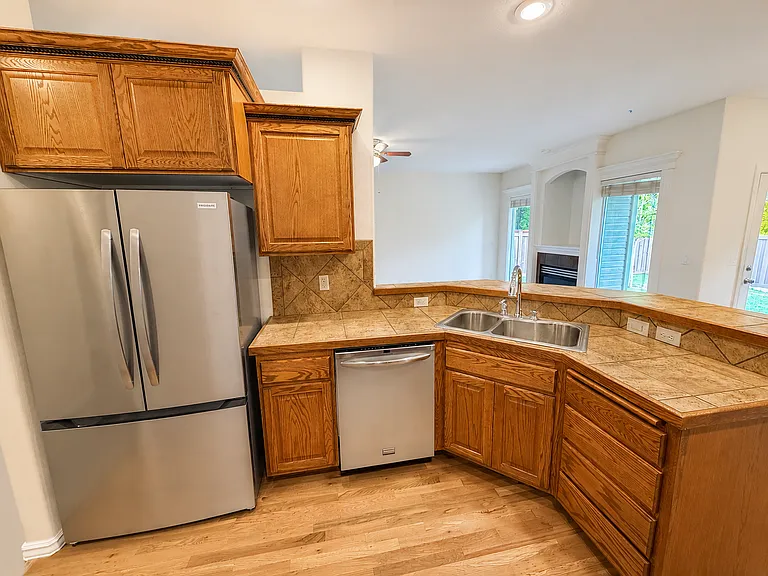 New refrigerator in the kitchen.