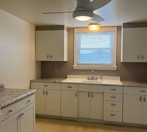 Ample cabinet space. Window looks over to the Seton Hill University campus.