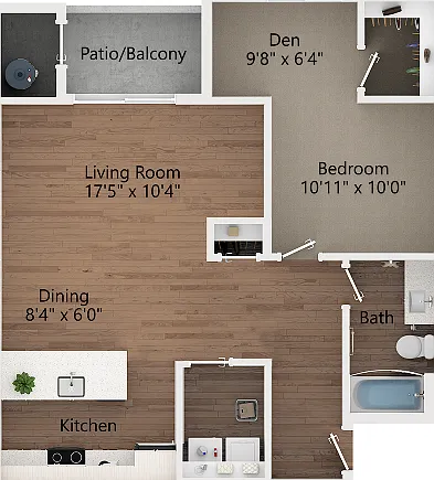 1 Bedroom | 1 Bath 2D 1 Bedroom | 1 Bath 2D