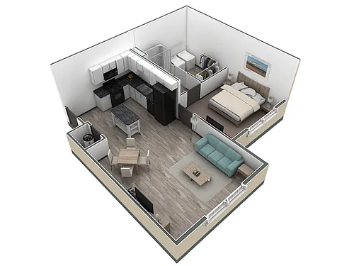Floor plan 1 BR Retreat Overlook