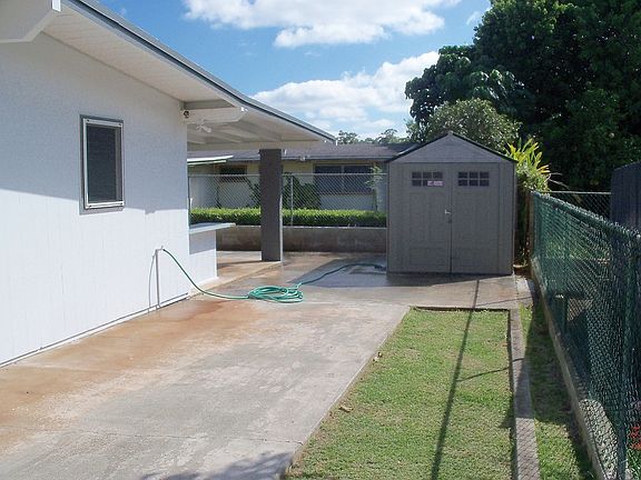 Back yard with shed