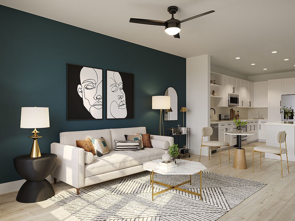 Living Room with Wood-Style Flooring