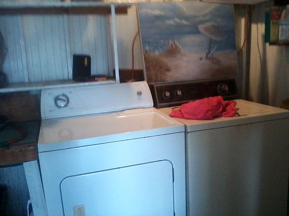 Laundry in attached shed