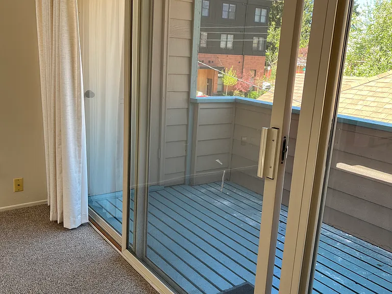 Your own Private Deck with a Storage closet. Extra storage!