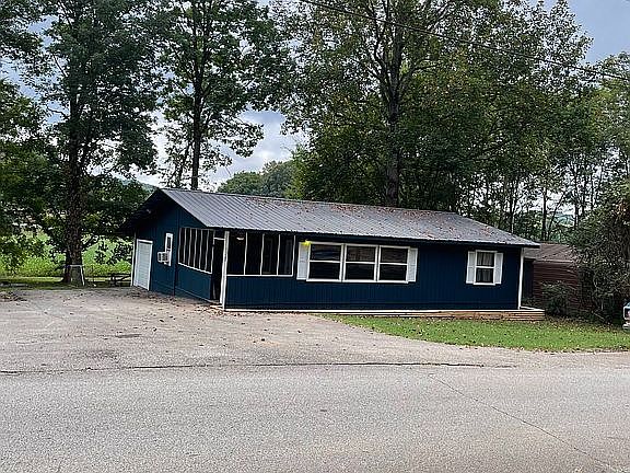 Front. Lots of parking.