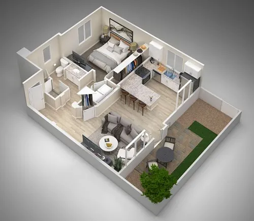 Floor plan 1 Bedroom 1 Bathroom