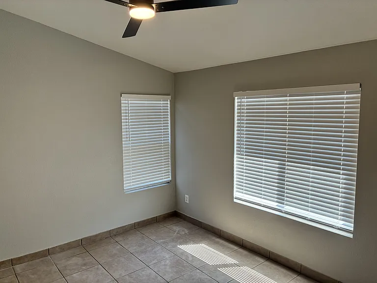 Master bedroom, 2 windows and brand new ceiling fan with remote