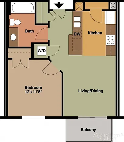 1 Bedroom Floor Plan 1 Bedroom Floor Plan