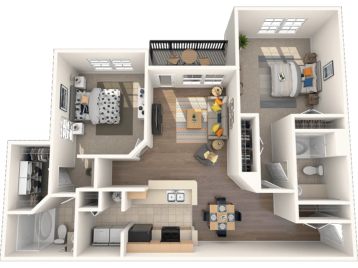 Floor plan 2 Bed 2 Bath