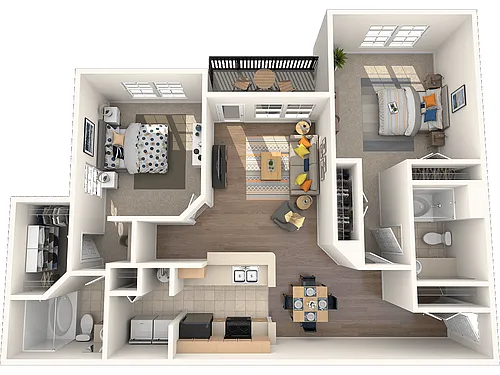 Floor plan 2 Bed 2 Bath