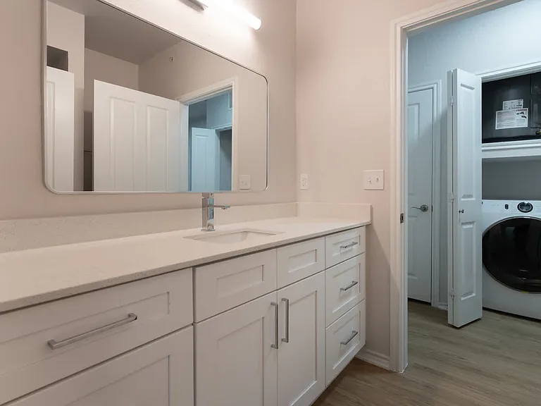 Bathroom with hard surface flooring