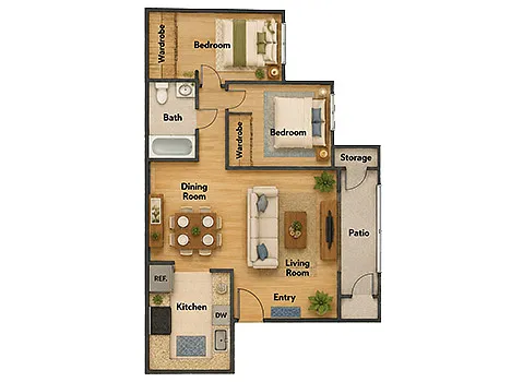 Floor plan Junior 1 Bedroom