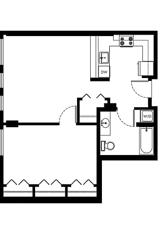 Floor plan 1X1 - A10