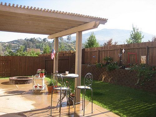 backyard, firepit, view