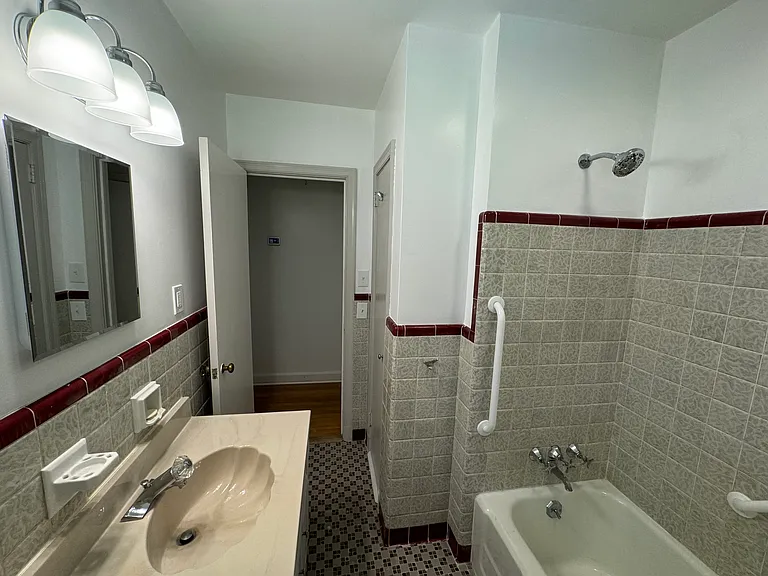 Large Hall Bath remodeled with original tile