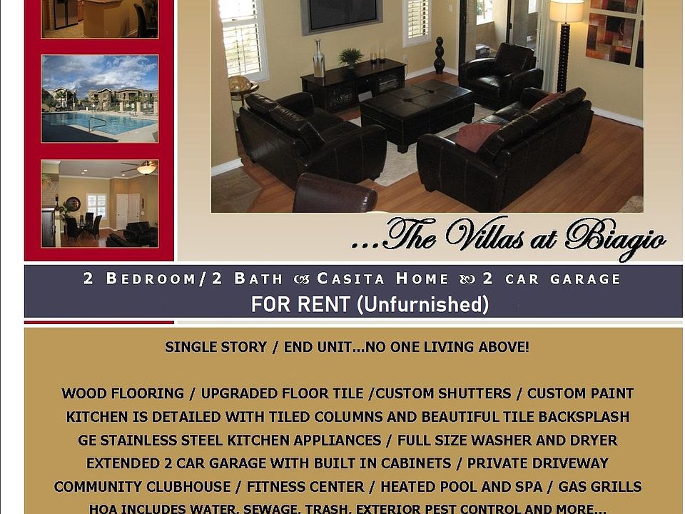 CASITA FLOORPLANS RARELY BECOME AVAIL THIS IS YOUR CHANCE TO LIVE AT BIAGIO IN A TURN-KEY LIVING CONDO.