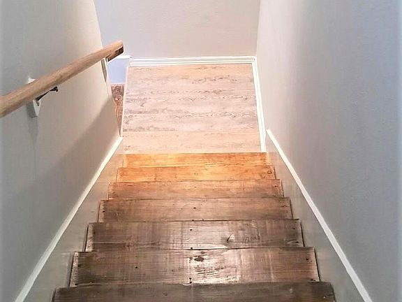 Wood treads on stairs