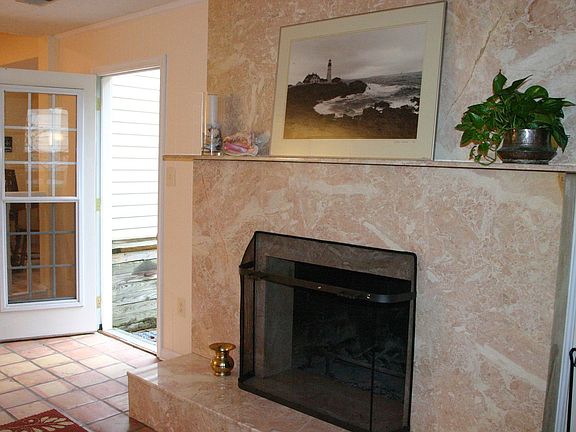 Family Room with Marble Fireplace