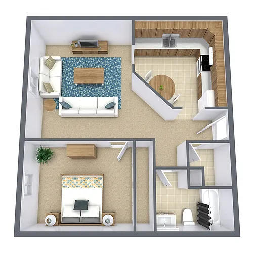 Floor plan One Bedroom 11A