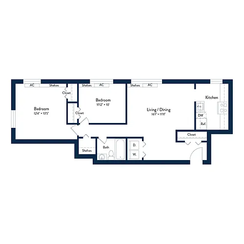 Floor plan 2 Bedroom A