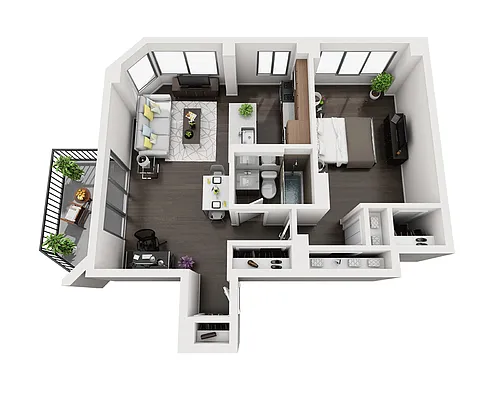 Floor plan One Bedroom A1P