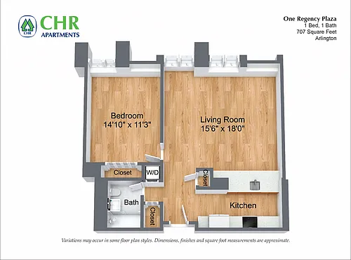 Floor plan 1 Bed/1 Bath