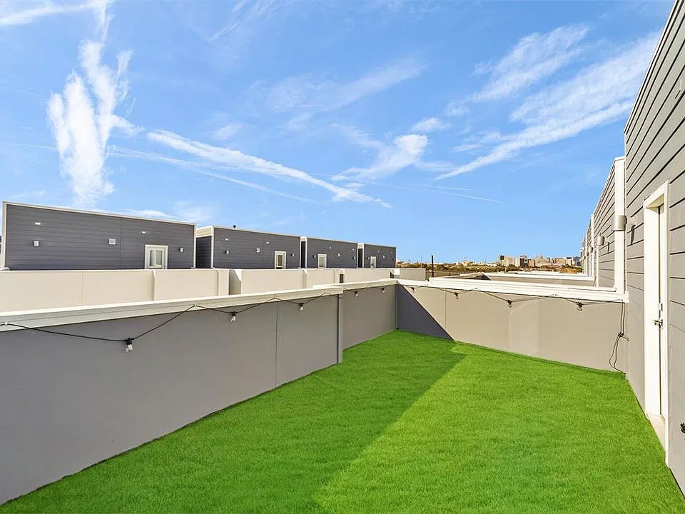View of medical center in the distance from the roof terrace.