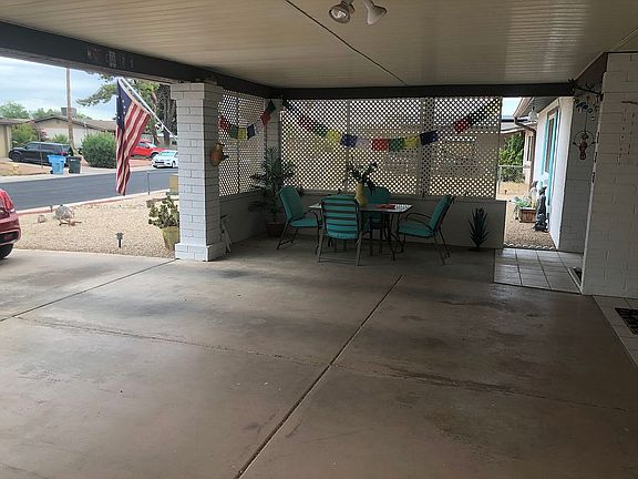 Privacy nook in carport. 