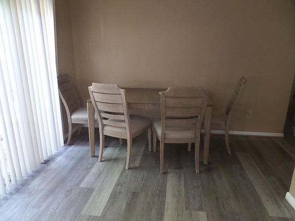 dining table and chairs not included