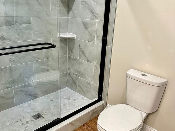 new bathroom with spacious shower