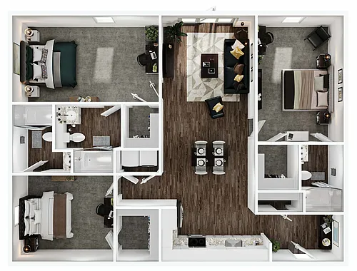 Floor plan 3BR/3BA Upgraded