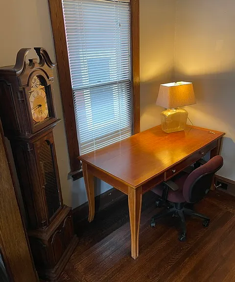 private office space with desk