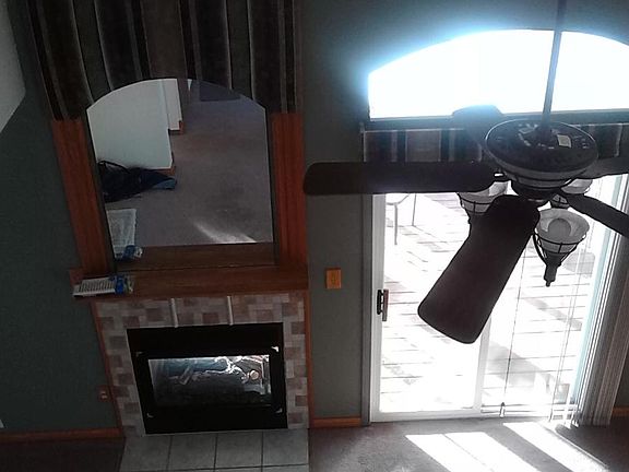 2 view fireplace in family room