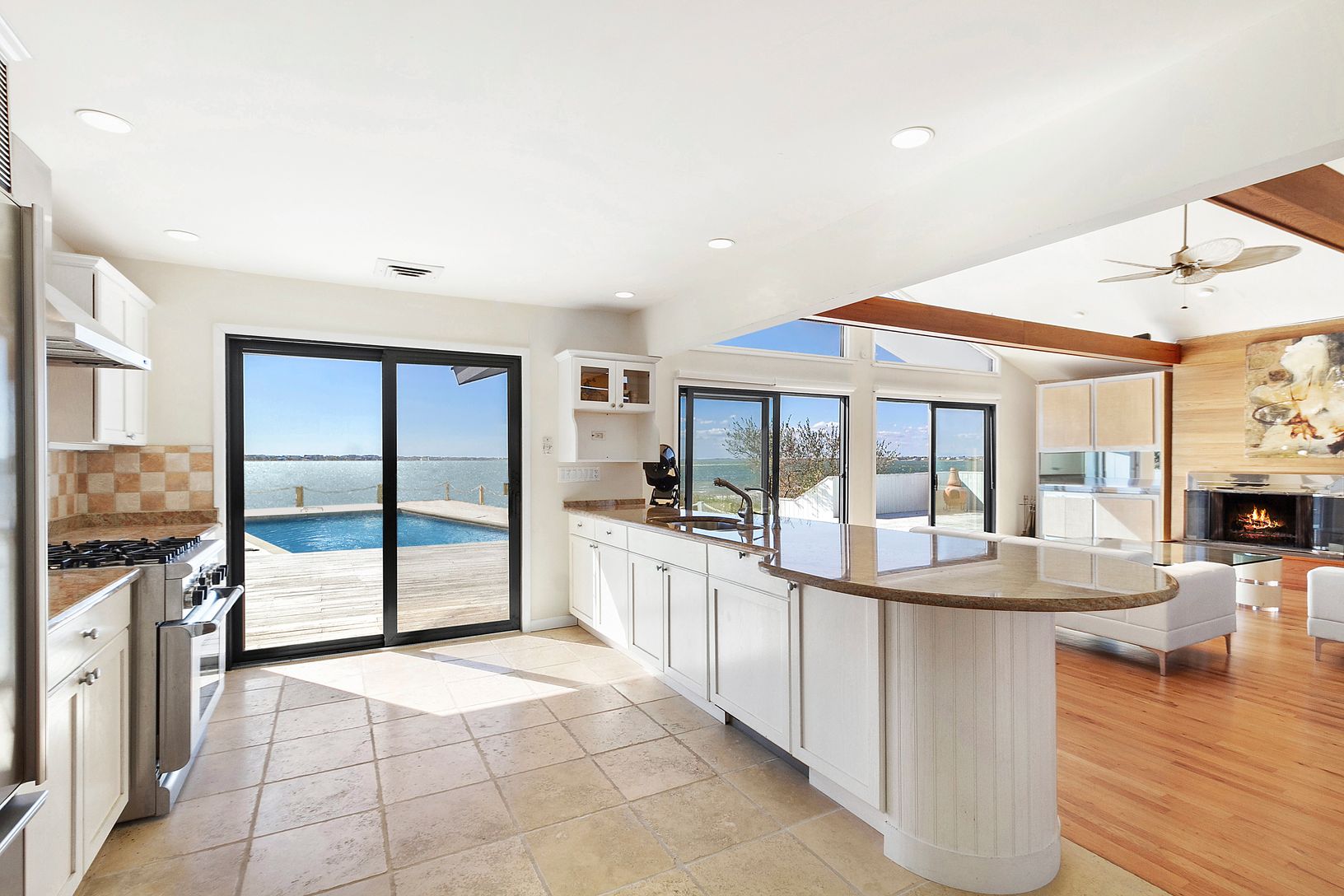  Living and Kitchen overlooking Moriches bay