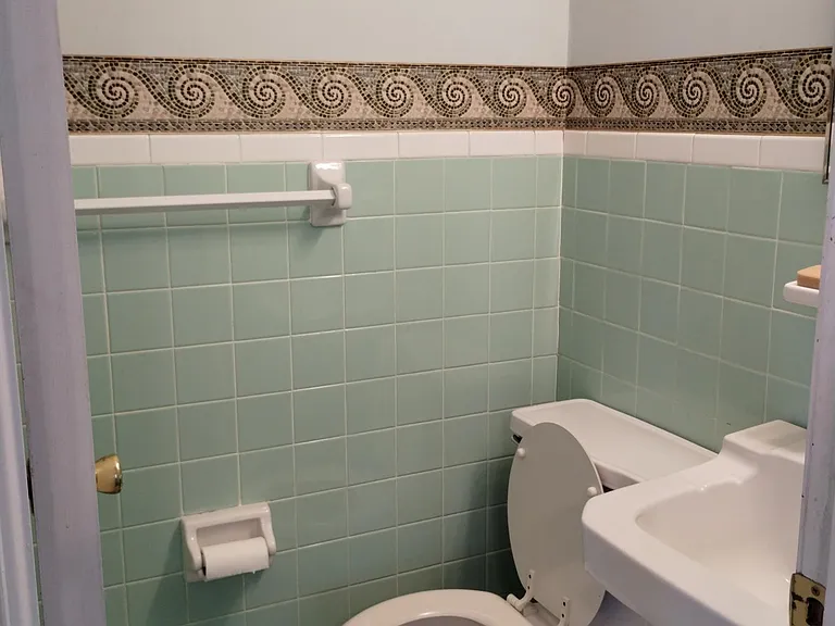 1/2 bath in the back bedroom