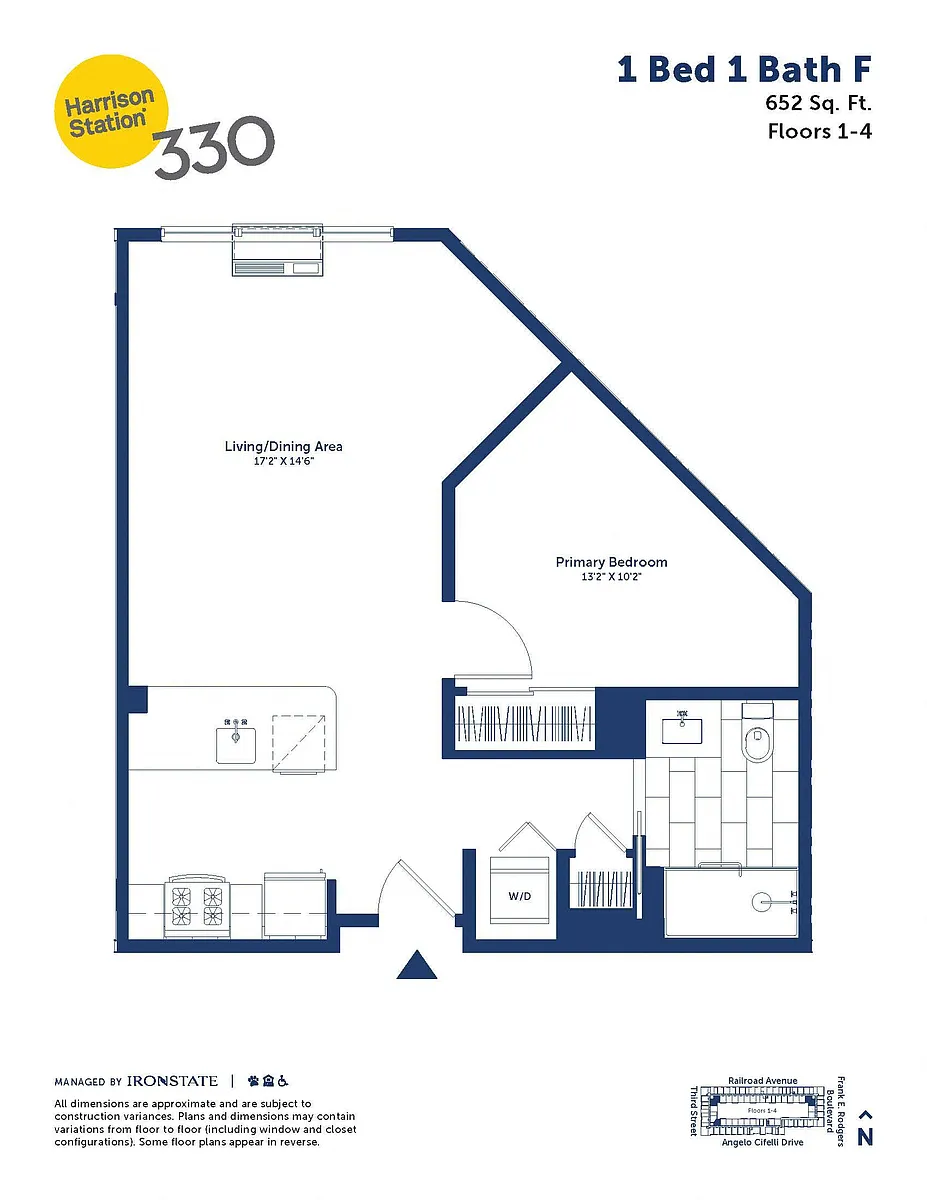 Floor plan 1 Bed 1 Bath F