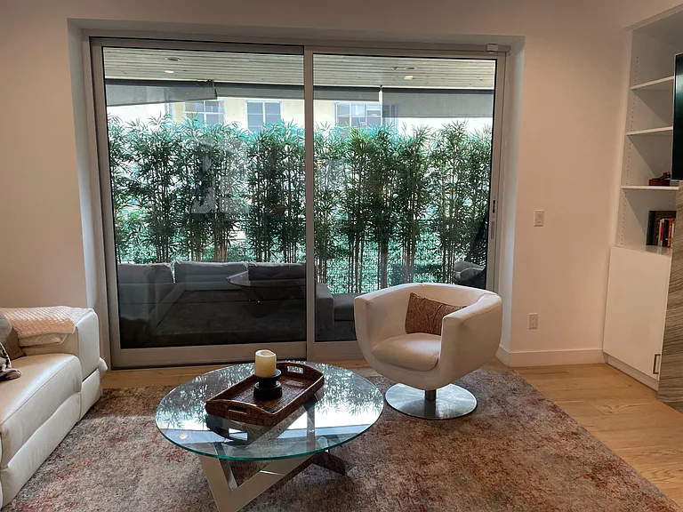 Living room with patio access