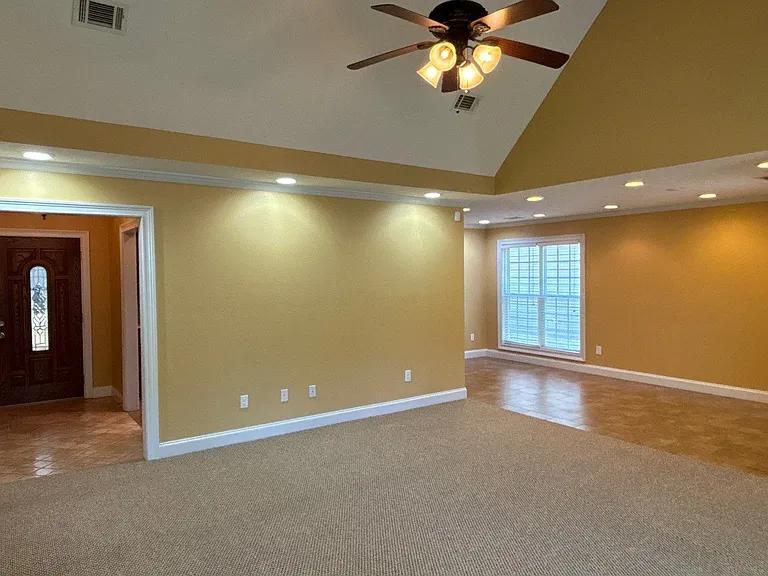Living Room with Cathedral Ceiling