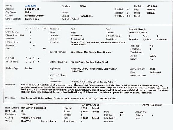 MLS Listing