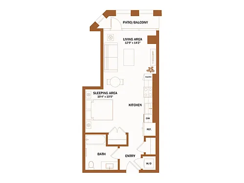 Floor plan S5.2 - 0 Bed | 1 Bath
