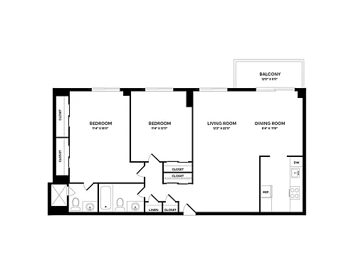 Floor plan 2 Bedroom A