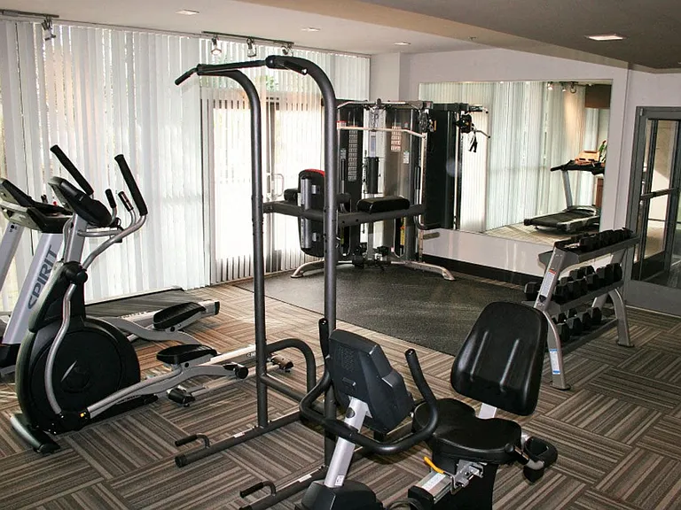 Great variety of workout equipment in the fitness center at 12th Street Lofts in National City, California.