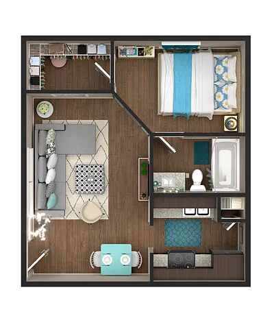 Floor plan 1x1S