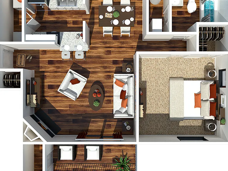 1 Bedroom and 1 Bath 806 SF 1 Bedroom and 1 Bath 806 SF