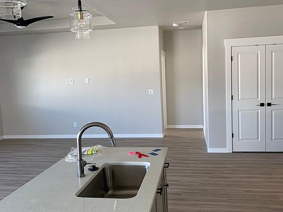 kitchen island, pantry (in closet(