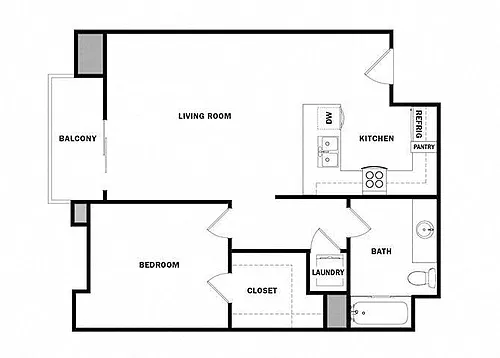 Floor plan 1X1 B1
