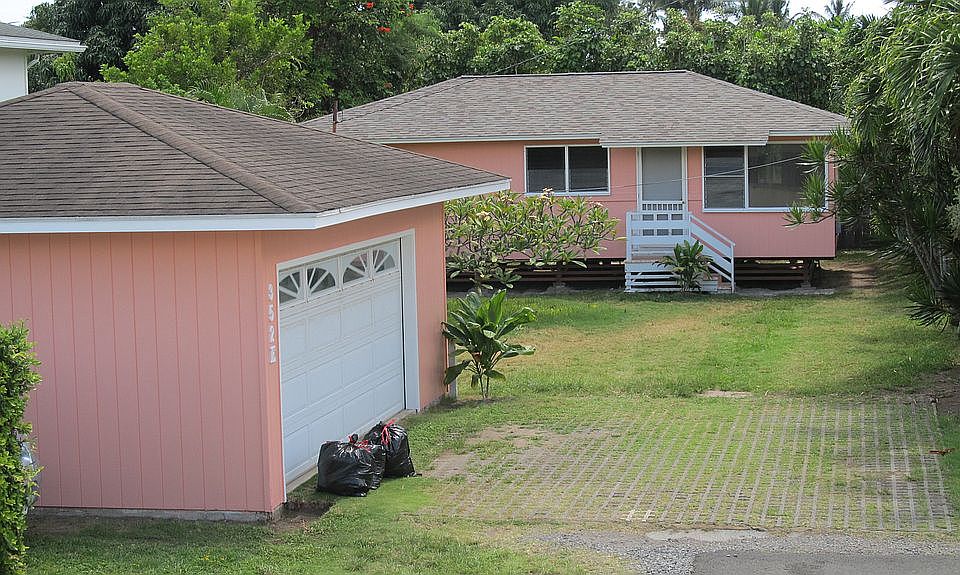 2 car garage and yard
